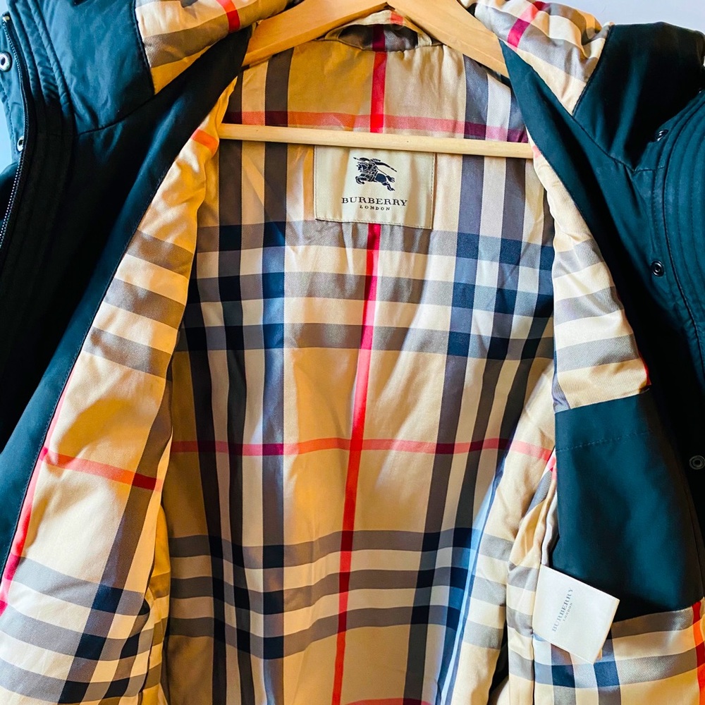 BURBERRY Black Babthorpe Parka Jacket Size M